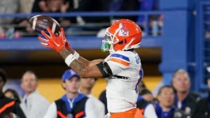 Ty Benefield catches the football